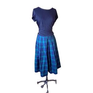 Vintage Pendleton Wool Tartan skirt Blue Green Size 12